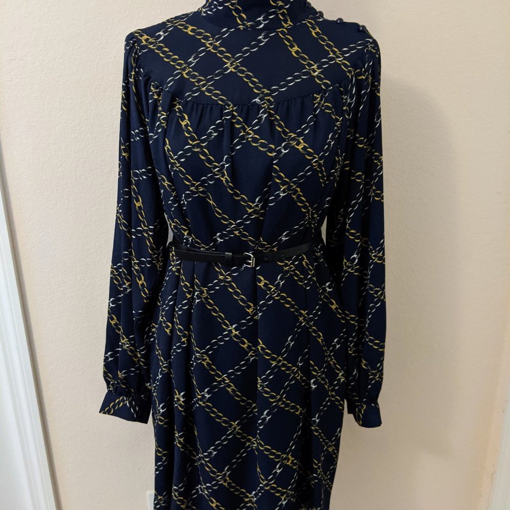 Who What Wear Chain Link Print Dress